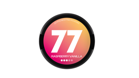 77 nikotīna maisiņi Raspberry un Vanilla